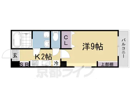 京阪電気鉄道京阪線 藤森駅 徒歩10分 5階建 築5年(1K/1階)の間取り写真