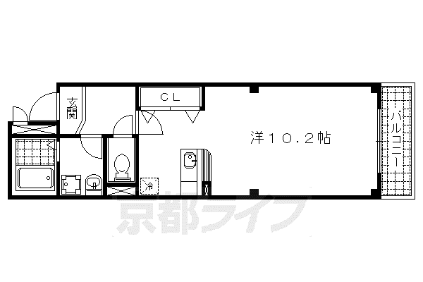 京都市東西線 小野駅(京都) 徒歩18分 2階建 築19年(1K/2階)の間取り写真
