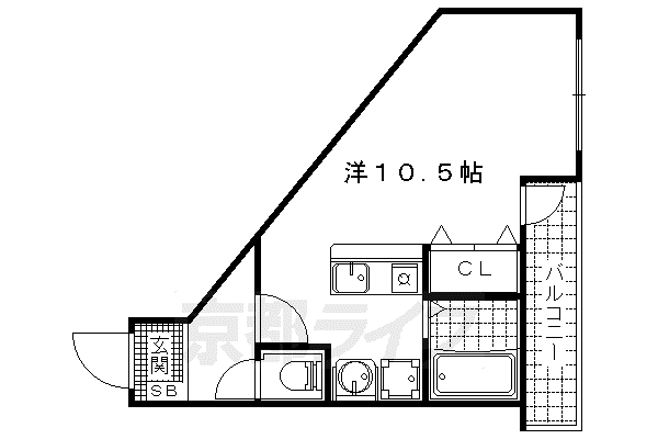 フェイム瀬田(ワンルーム/2階)の間取り写真