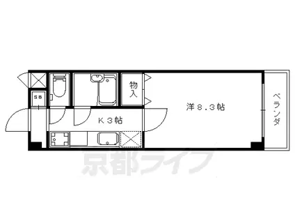 京都市東西線 小野駅(京都) 徒歩11分 3階建 築23年(1K/1階)の間取り写真