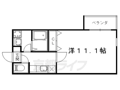 京都市東西線 椥辻駅 徒歩3分 5階建 築23年(1K/2階)の間取り写真