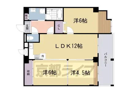 ステージハウス万石(3LDK/5階)の間取り写真