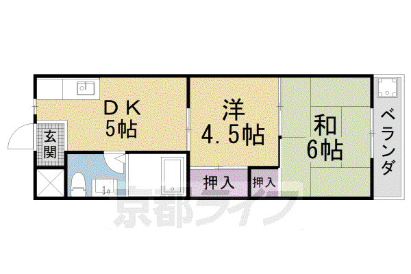 マルシン四ノ宮ハイツ(2DK/2階)の間取り写真
