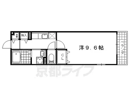 京都市東西線 醍醐駅(京都) 徒歩14分 2階建 築12年(1K/2階)の間取り写真