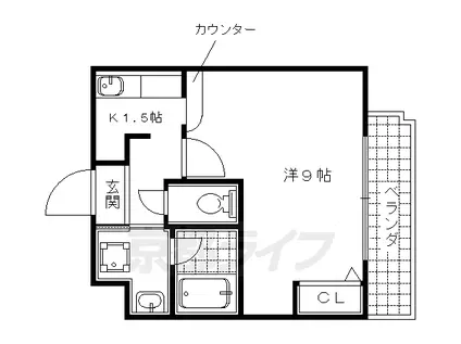 LEO VIVACE(1K/4階)の間取り写真