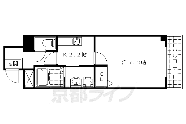 ドムスタレイア(1K/4階)の間取り写真