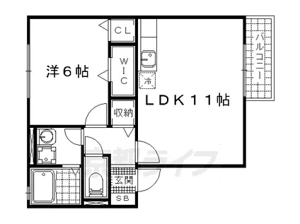 カーサ・フェリーチェ(1LDK/2階)の間取り写真