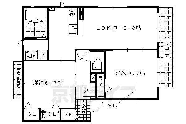 キャニオンテラス8(2LDK/3階)の間取り写真