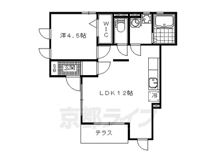 フィット勧修(1LDK/1階)の間取り写真