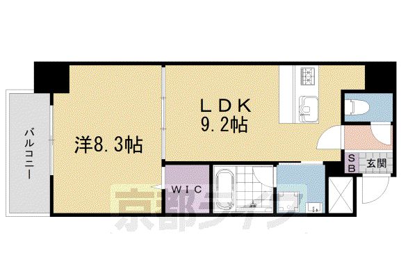高栄京町マンション(1LDK/5階)の間取り写真