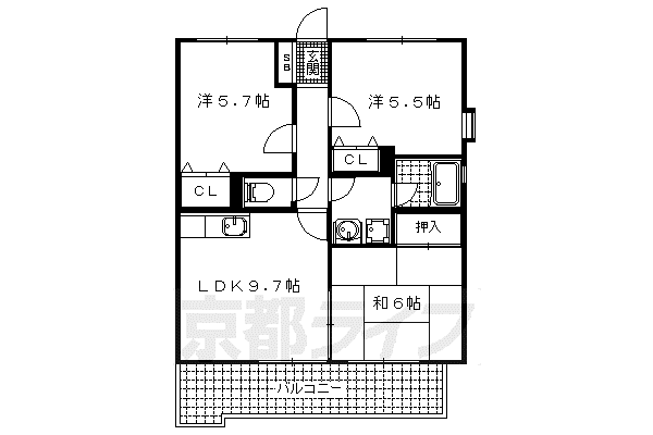 メゾンファミーユ(3LDK/2階)の間取り写真