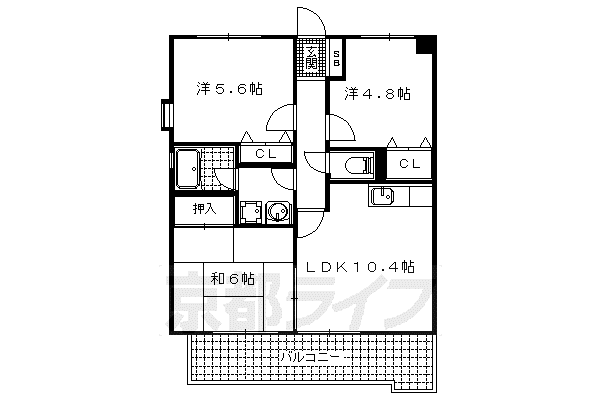 メゾンファミーユ(3LDK/2階)の間取り写真