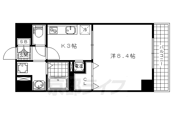 グレース大嘉(1K/3階)の間取り写真