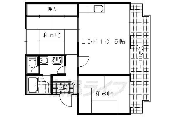 サンシャイン芝田(2LDK/2階)の間取り写真