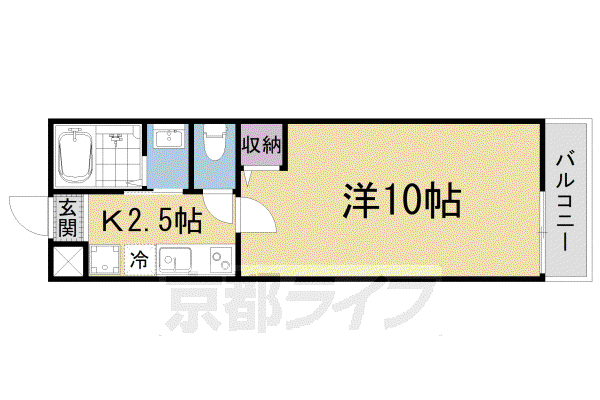 アークリード大津北(1K/1階)の間取り写真