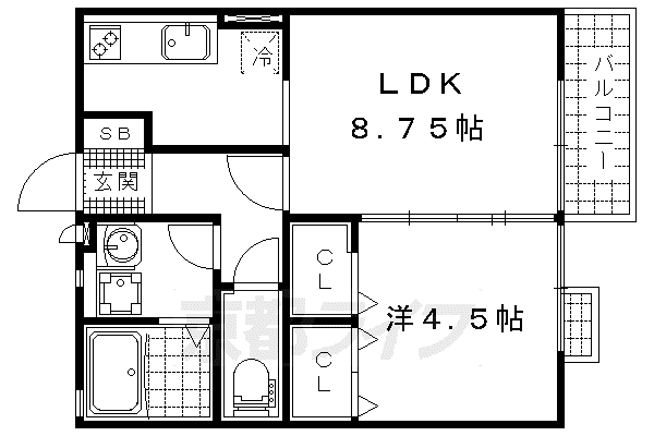 サーキディット(1LDK/1階)の間取り写真