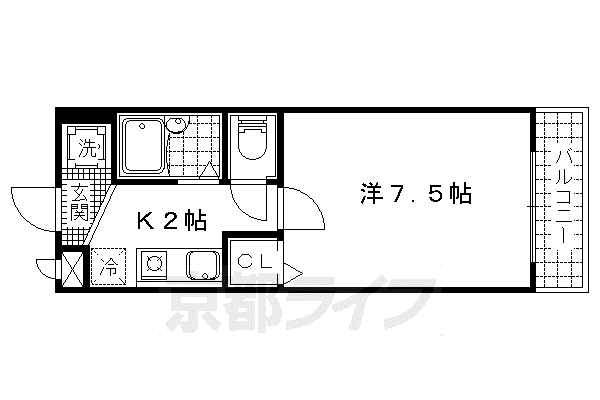 コンフォートヴィレッジ内田(1K/1階)の間取り写真