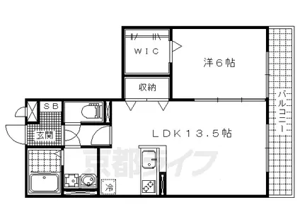 カサレリア(1LDK/2階)の間取り写真