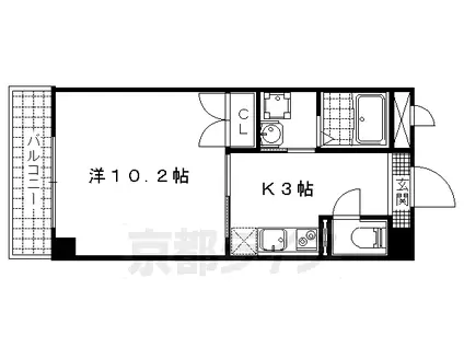 エリーフラッツ京町(1K/8階)の間取り写真