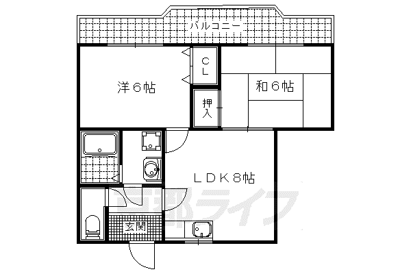カーム瀬田(2LDK/3階)の間取り写真
