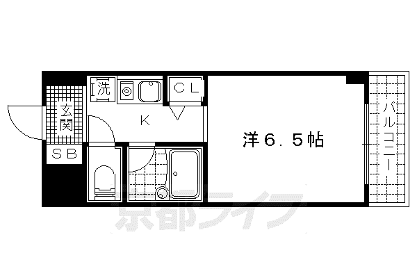 萱野ビル(1K/8階)の間取り写真