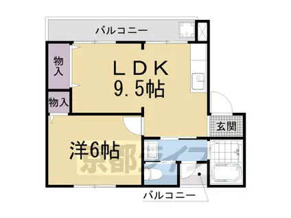 グランコートビワコ(1LDK/1階)の間取り写真