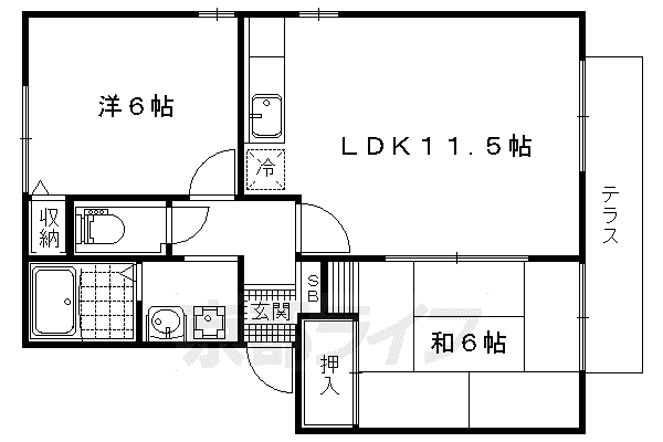 エクレール遠野(2LDK/1階)の間取り写真
