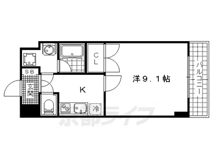 エンゼルプラザ瀬田駅前(1K/3階)の間取り写真