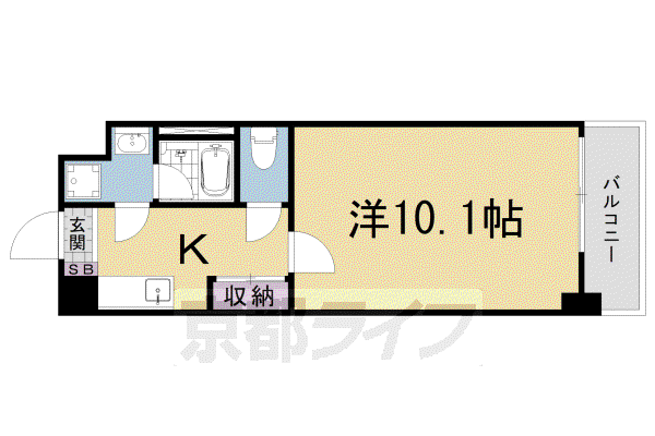 エンゼルプラザ瀬田駅前(1K/6階)の間取り写真