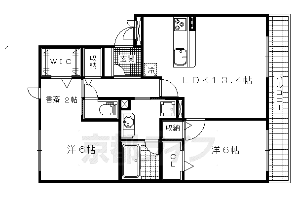 グランドルミエール(2LDK/2階)の間取り写真