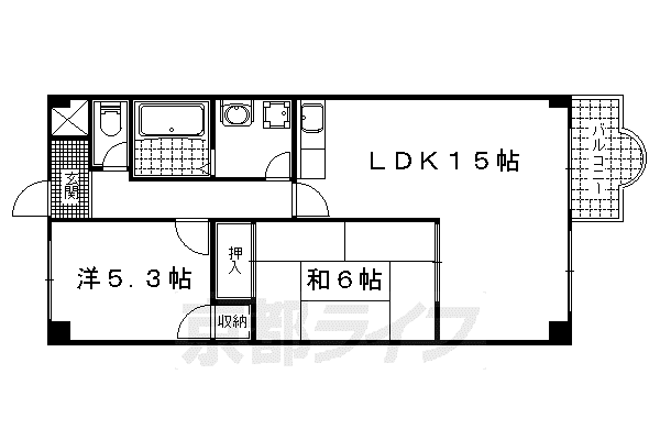 ガーデンスクエア瀬田(2LDK/4階)の間取り写真
