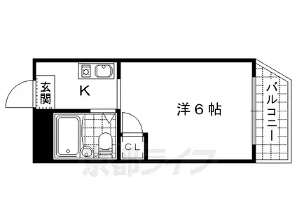 ソレイユヤマダ(1K/6階)の間取り写真
