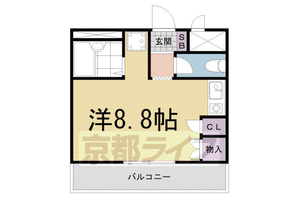 ブライトソレム2(ワンルーム/1階)の間取り写真