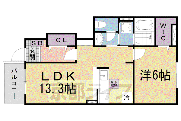アクアビュー Ⅲ(1LDK/1階)の間取り写真