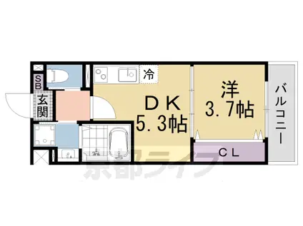 FILLY京都山科(1DK/3階)の間取り写真