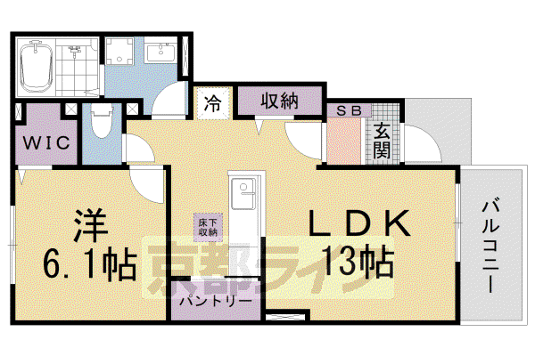 グラード(1LDK/1階)の間取り写真