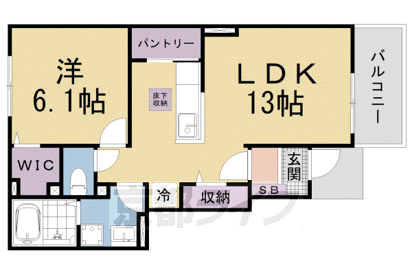 グラード(1LDK/1階)の間取り写真
