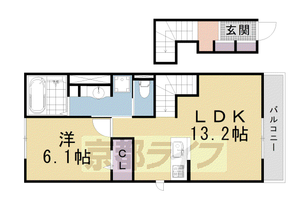 ヴェッセル(1LDK/2階)の間取り写真
