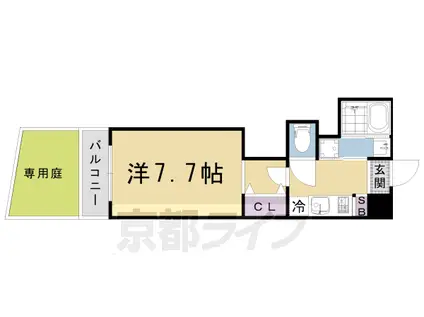 京都市烏丸線 鞍馬口駅 徒歩6分 3階建 築5年(1K/1階)の間取り写真