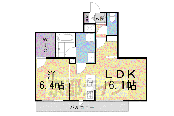京都北山 オ・フィルママン(1LDK/3階)の間取り写真