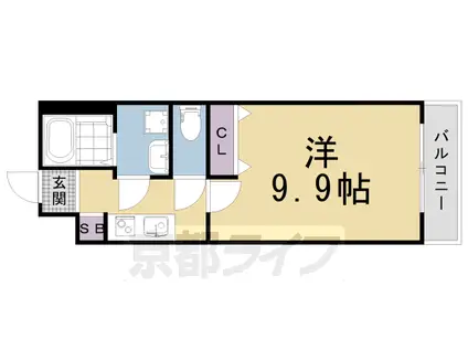 京都市烏丸線 鞍馬口駅 徒歩3分 5階建 築6年(1K/5階)の間取り写真