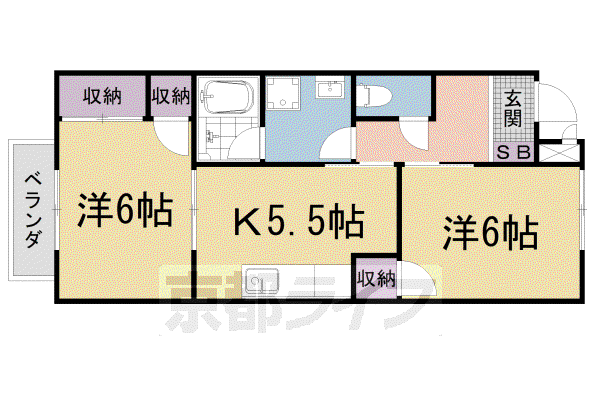 サープラス池田1(2DK/2階)の間取り写真