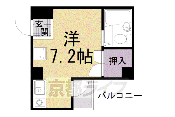 ドエルコトブキ(ワンルーム/2階)の間取り写真