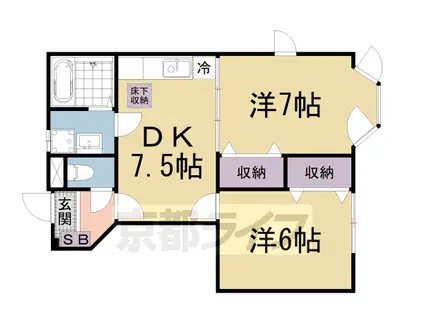 ジュネス瀬田(2DK/1階)の間取り写真