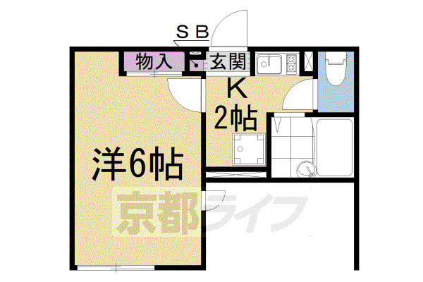 レオネクストKT(1K/2階)の間取り写真