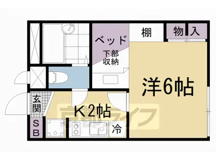 レオパレスZEZE(1K/1階)の間取り写真