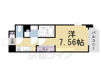 東海道本線 西大路駅 徒歩13分 7階建 築4年(1K/5階)の間取り写真