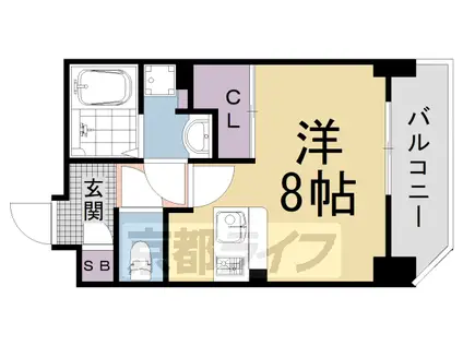 東海道本線 西大路駅 徒歩13分 7階建 築4年(ワンルーム/6階)の間取り写真