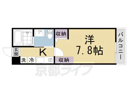 東海道本線 京都駅 徒歩9分 3階建 築10年(1K/1階)の間取り写真