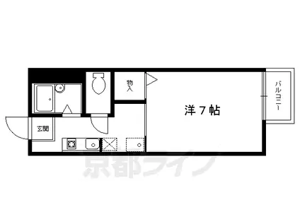 叡山電鉄 元田中駅 徒歩20分 2階建 築27年(1K/1階)の間取り写真